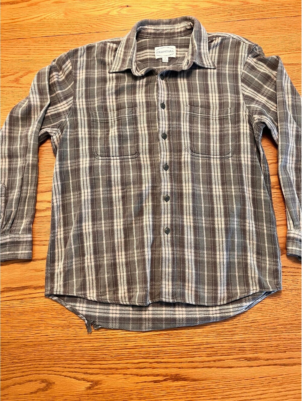 High Sierra Men's Large Gray Plaid Flannel Shirt